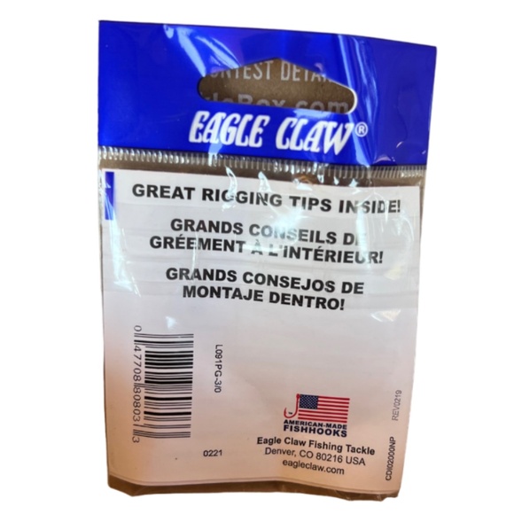 COPY - Eagle Claw Lazer Sharp Hooks for Soft Plastic L091PG-Size 3/0 - Picture 2 of 3